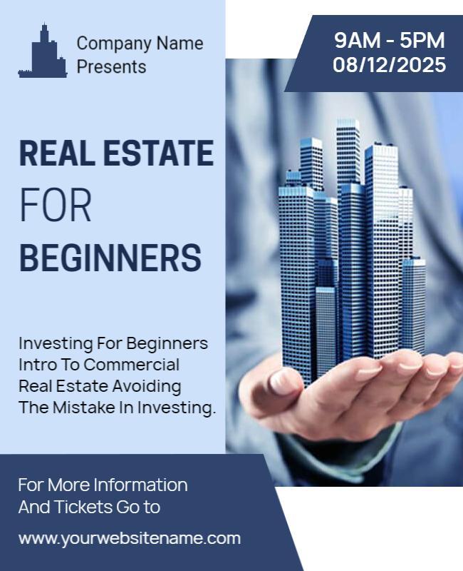Modern Real Estate Investing Workshop for Beginners Poster Template