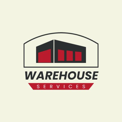 Modern Red and Black Warehouse Services Design Logo Template