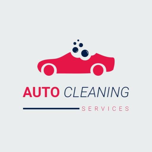 Modern Red and Blue Car Wash Services Logo Template