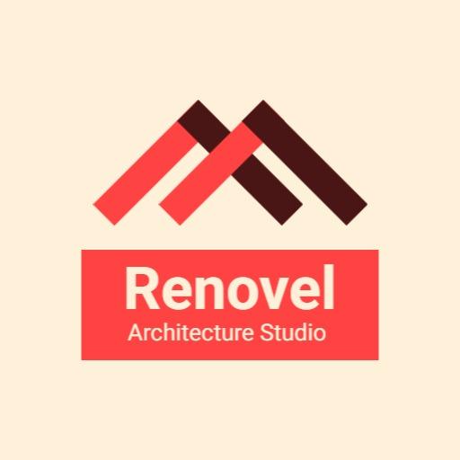 Modern Red and Brown Architectural Design Reflecting Creativity Logo Template