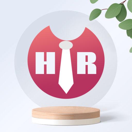Modern Red and White Design for HR Recruitment Logo Template