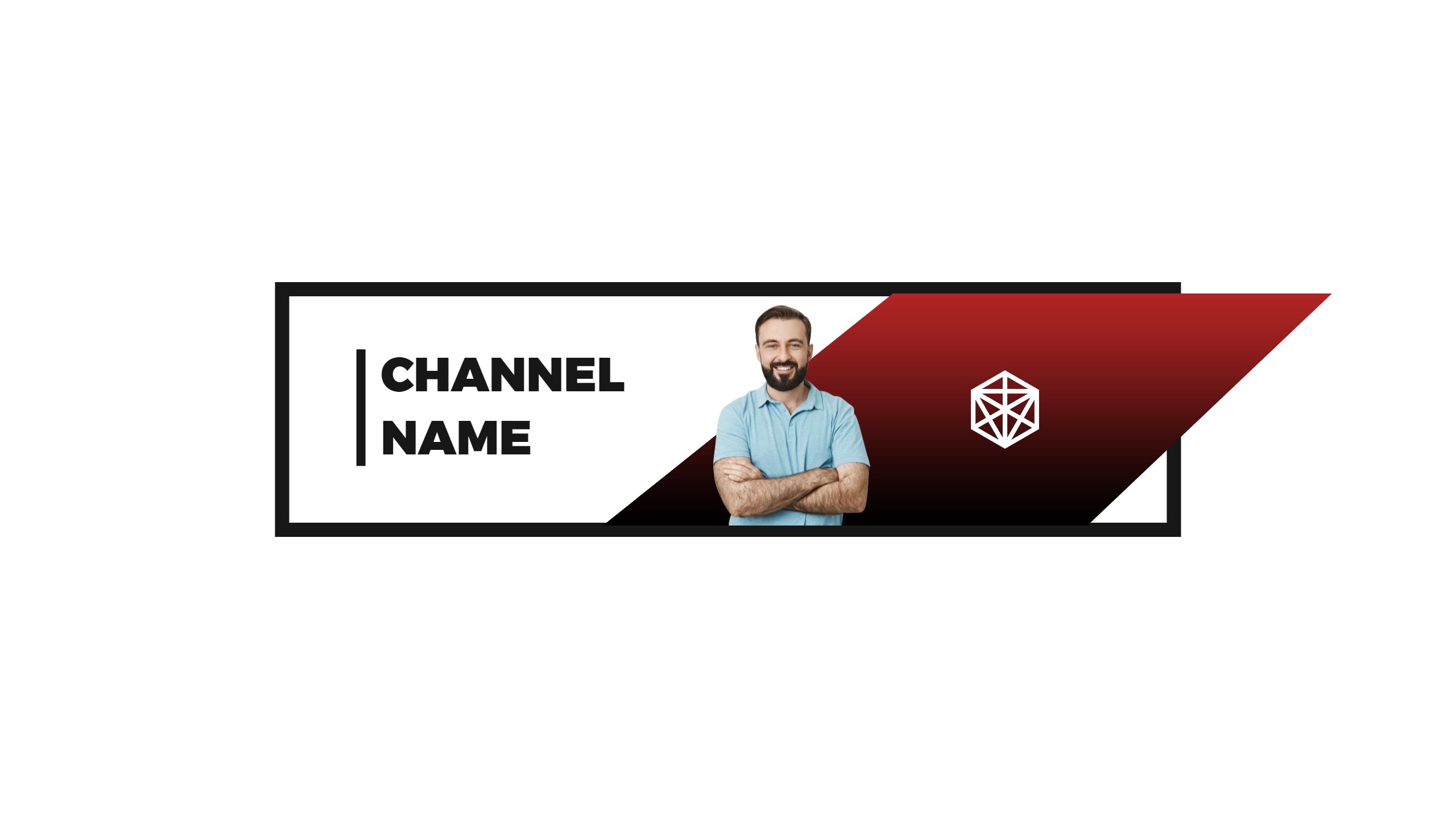 Modern Red and White Graphic Design YouTube Channel Banner Template