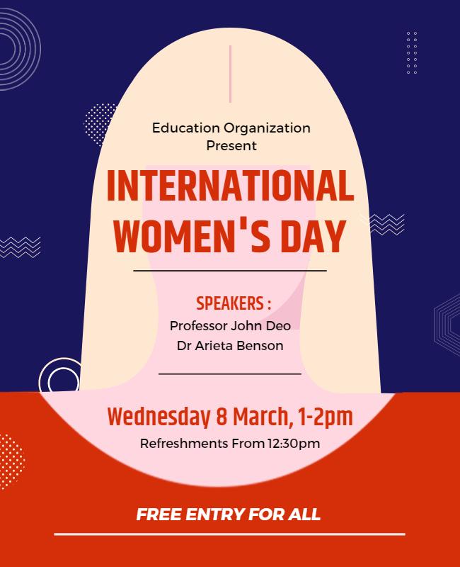 Modern Red International Women's Day Celebration Poster Template