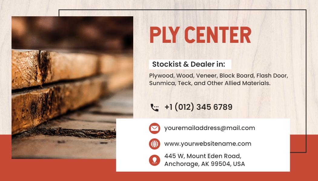 Modern Red Plywood Dealer Visiting Card Template