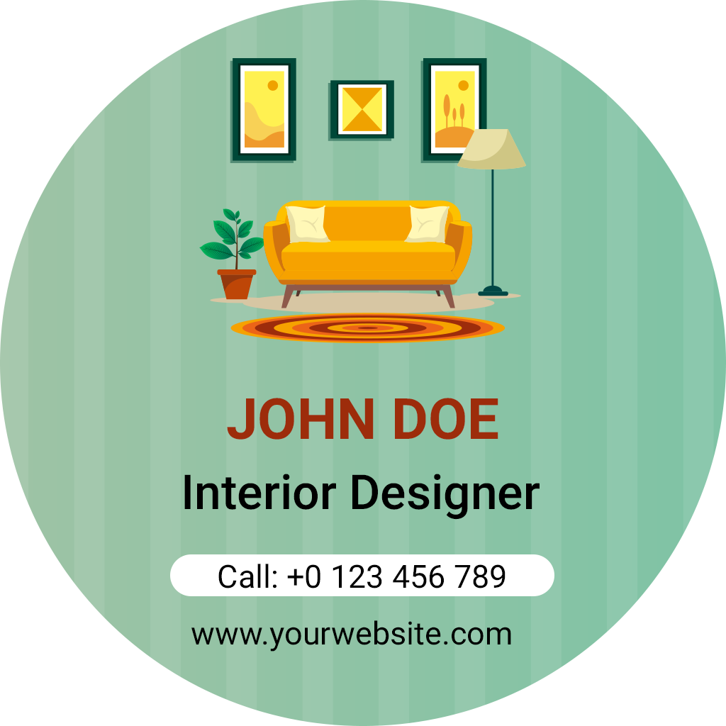 Modern Relaxed Interior Design Living Room Business Card Template