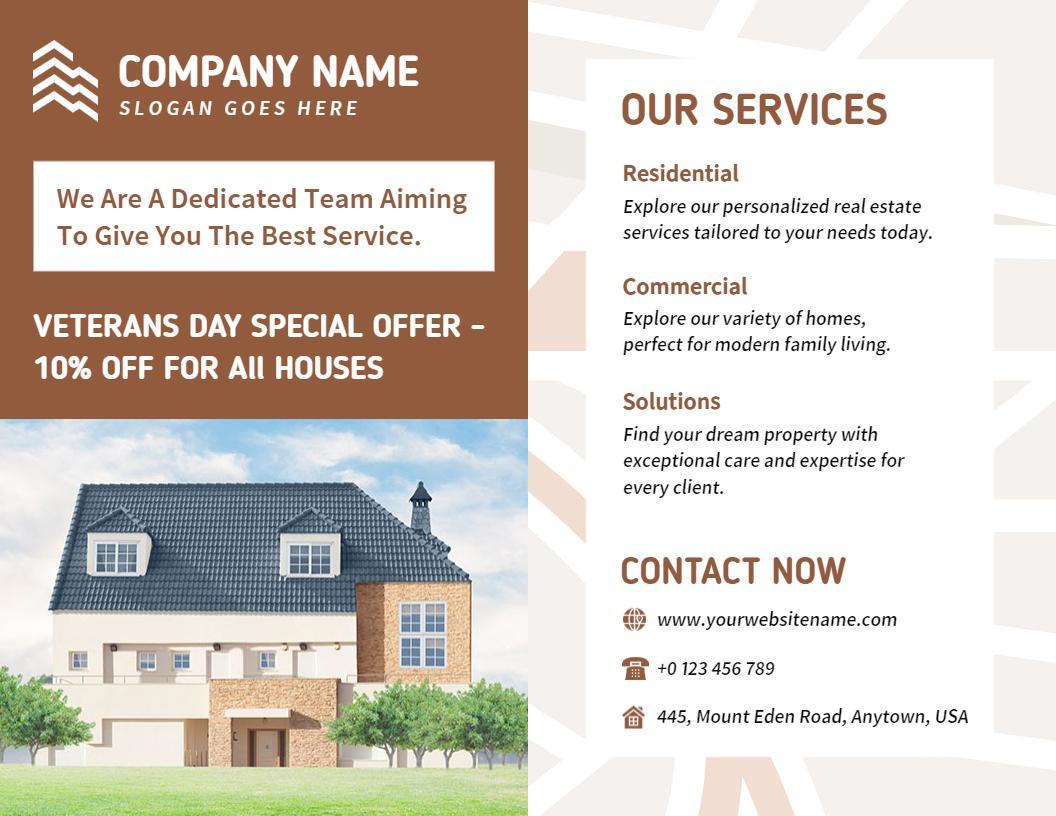 Modern Residential and Commercial Real Estate Services Brochure Template