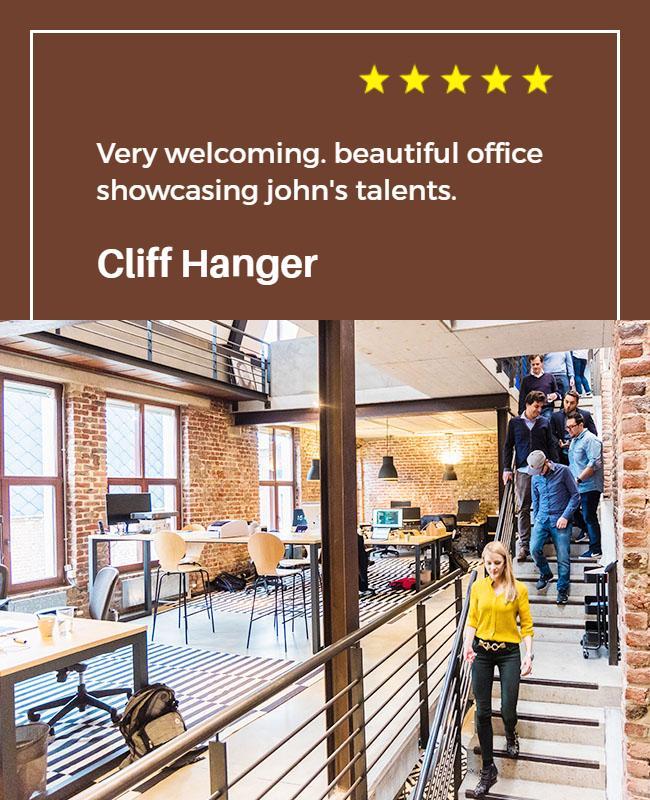 Modern Rustic Office Review Showcase Poster Template