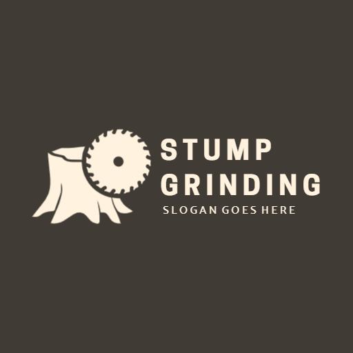Modern Saw and Stump Design for Efficient Stump Grinding Logo Template
