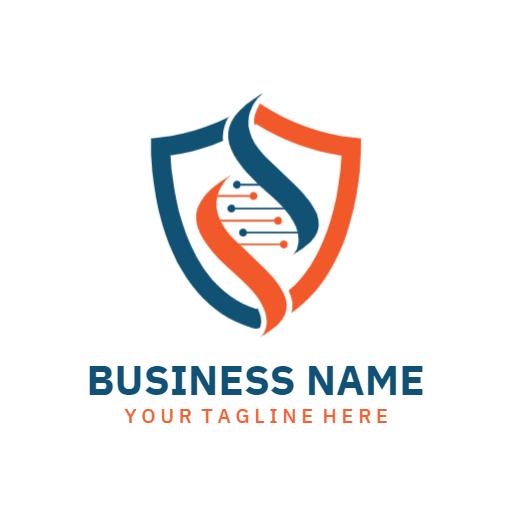 Modern Shield Design with DNA Elements Highlighting Genetics Logo Template