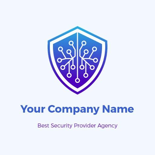 Modern Shield with Circuit Design for Security Agency Logo Template