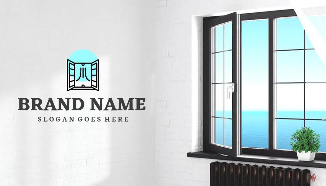 Modern Sleek Window Design for Real Estate Business Card Template