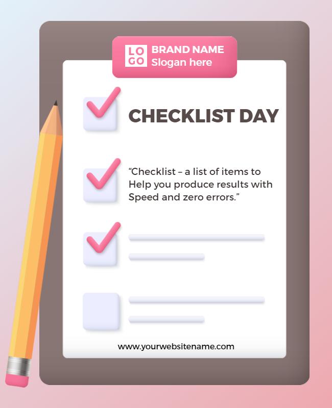 Modern Soft Gradient Checklist Day Productivity Poster Template