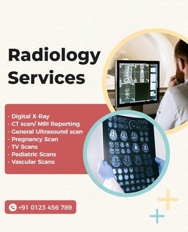 Modern Soft Tone Radiology Services Health Poster Template