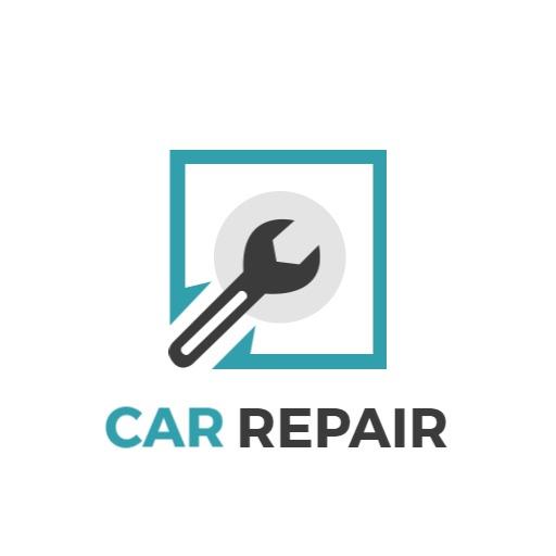 Modern Square Design Featuring Car Repair Tools Logo Template
