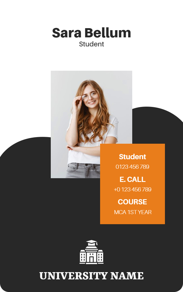 Modern Student University Identity Card Template
