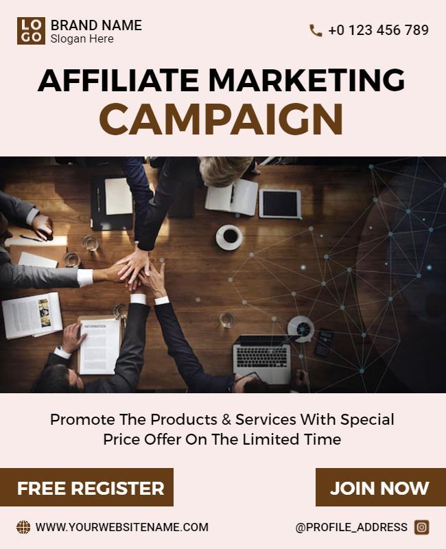 Modern Stylish Affiliate Marketing Campaign Poster Template