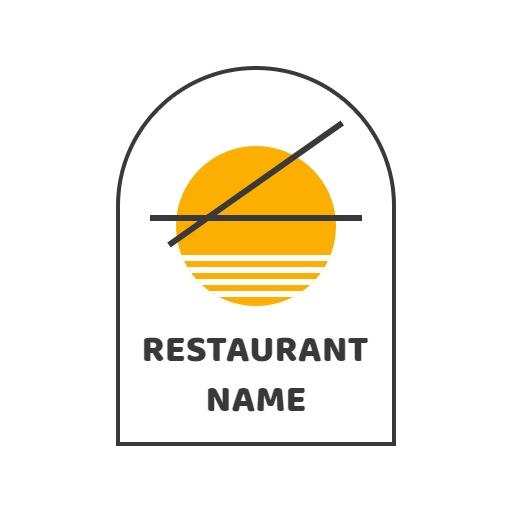 Modern Sun and Line Art Design Showcasing Restaurant Logo Template