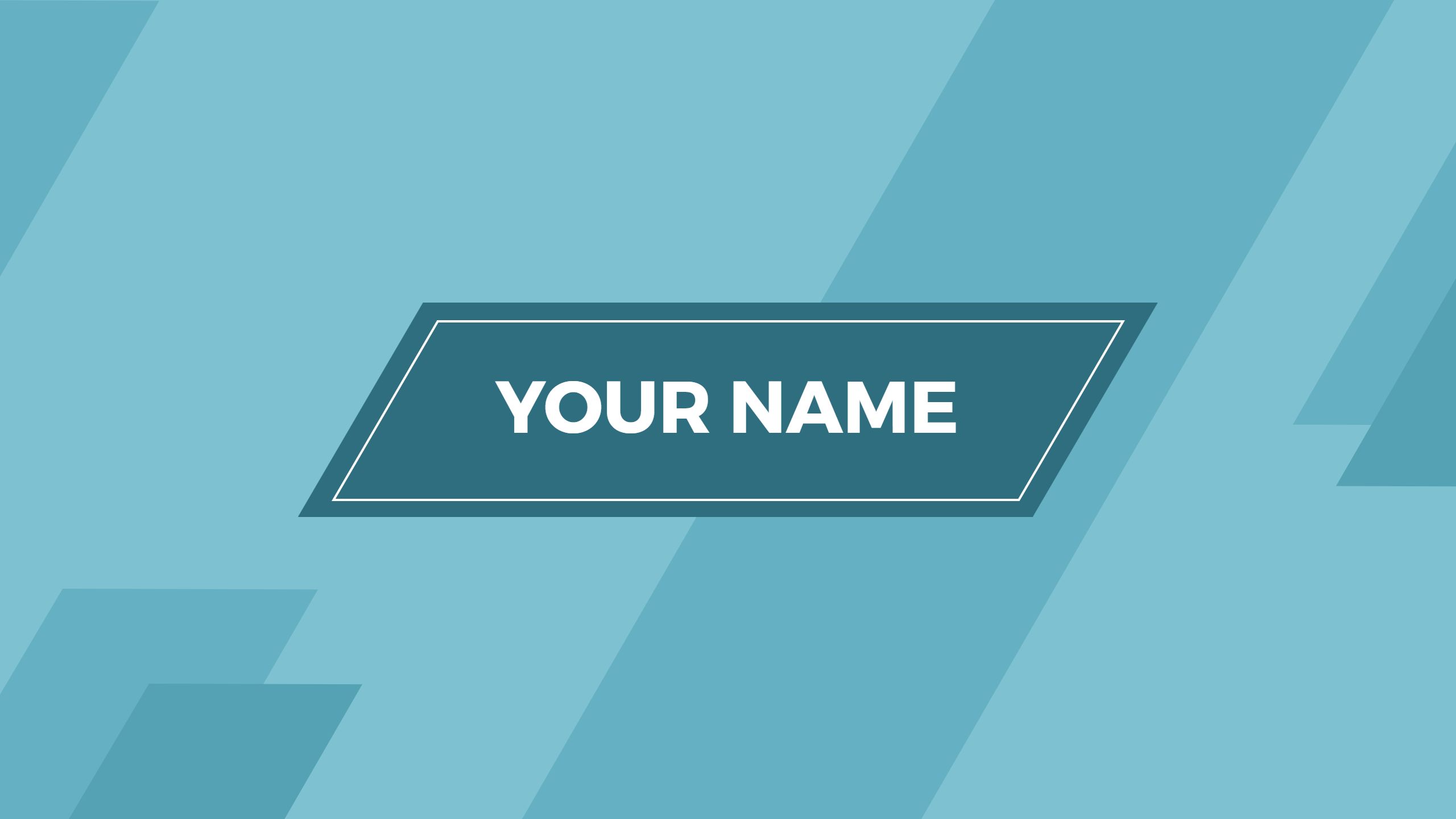 Modern Teal and Light Blue Diagonal Design YouTube Banner Template