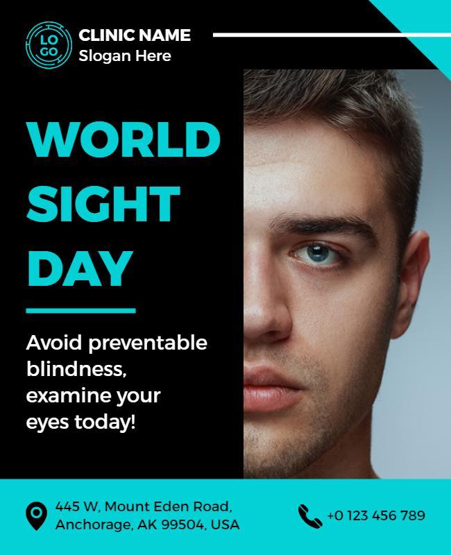 Modern Teal Eye Health Awareness World Sight Day Poster Template