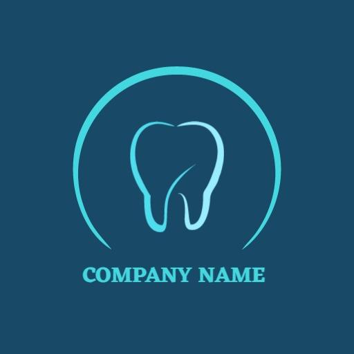 Modern Teal Tooth Design Representing Effective Dental Care Logo Template