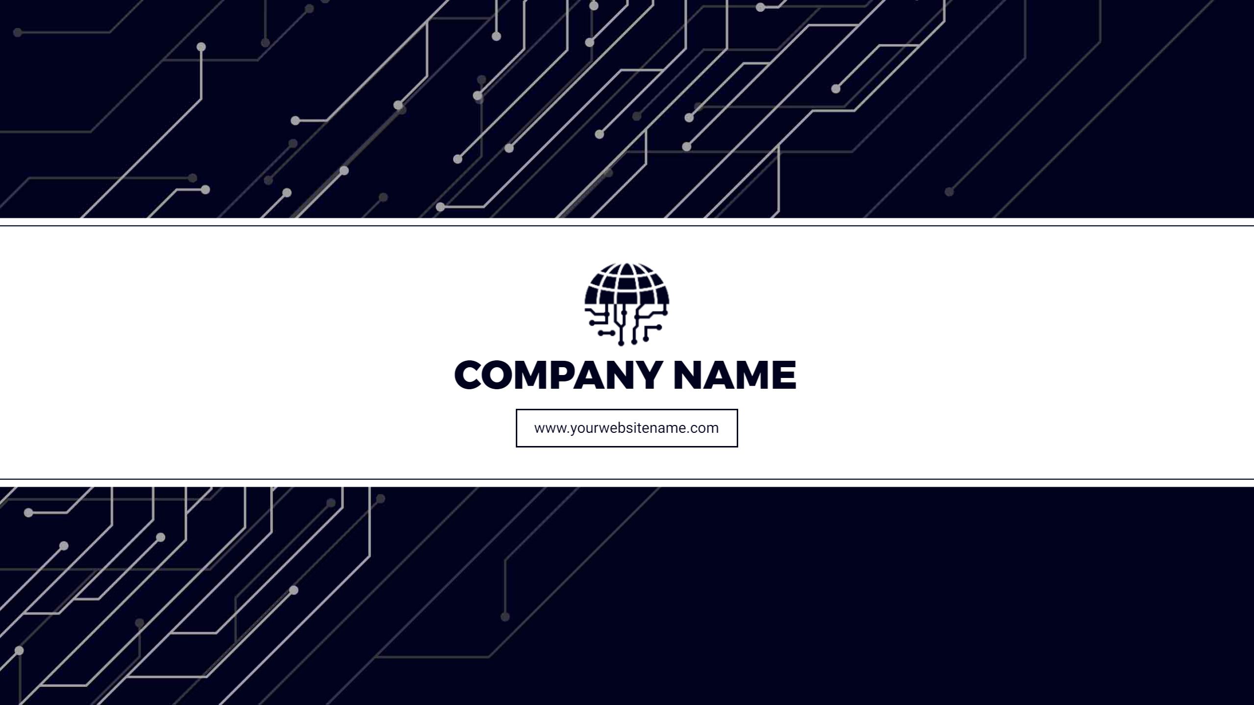 Modern Tech Circuit Design in Dark Blue YouTube Banner Template