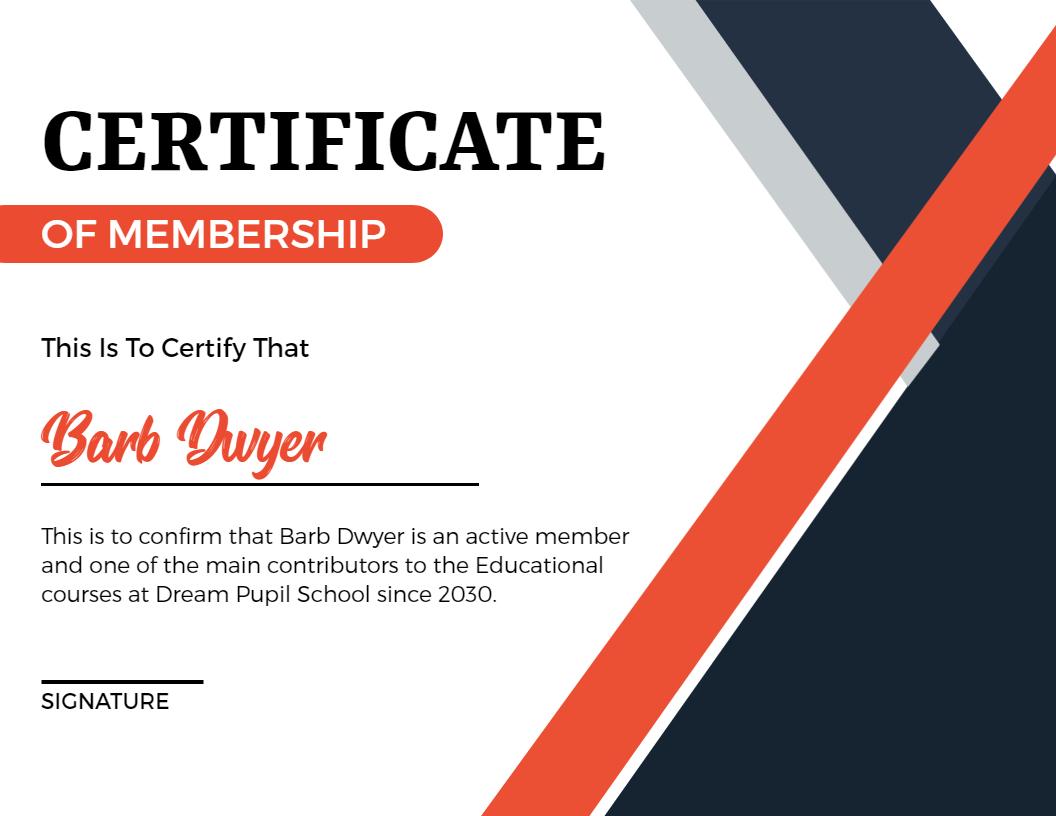 Modern Triangular Design Membership Certificate Template