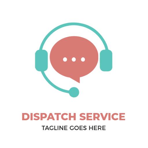 Modern Turquoise and Pink Dispatcher Service Communication Logo Template