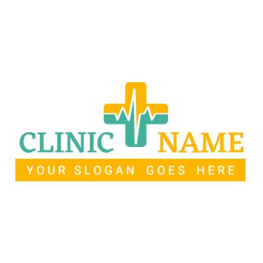 Modern Turquoise and Yellow Hospital Logo Design for Healthcare Logo Template