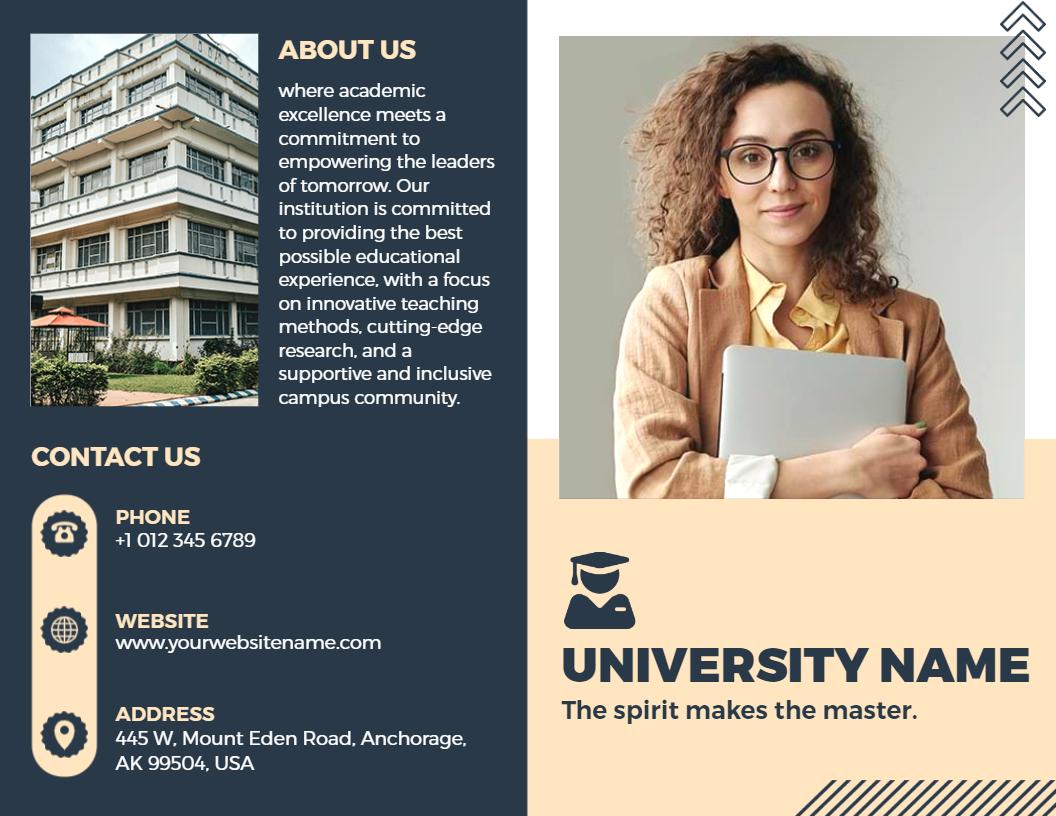 Modern University Education Overview and Campus Community Brochure Template
