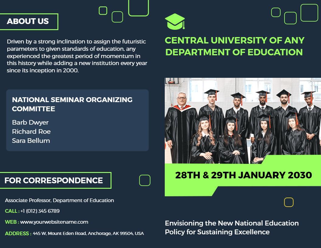 Modern University Education Seminar Announcement Brochure Template