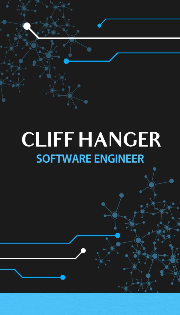 Modern Vertical Technology Software Engineer Business Card Template