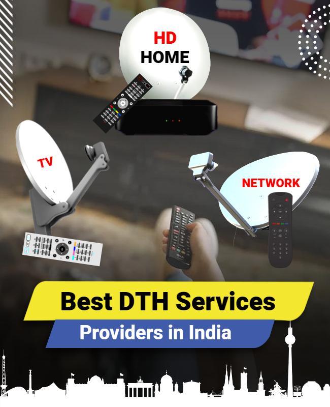Modern Vibrant DTH Services Providers in India Poster Template