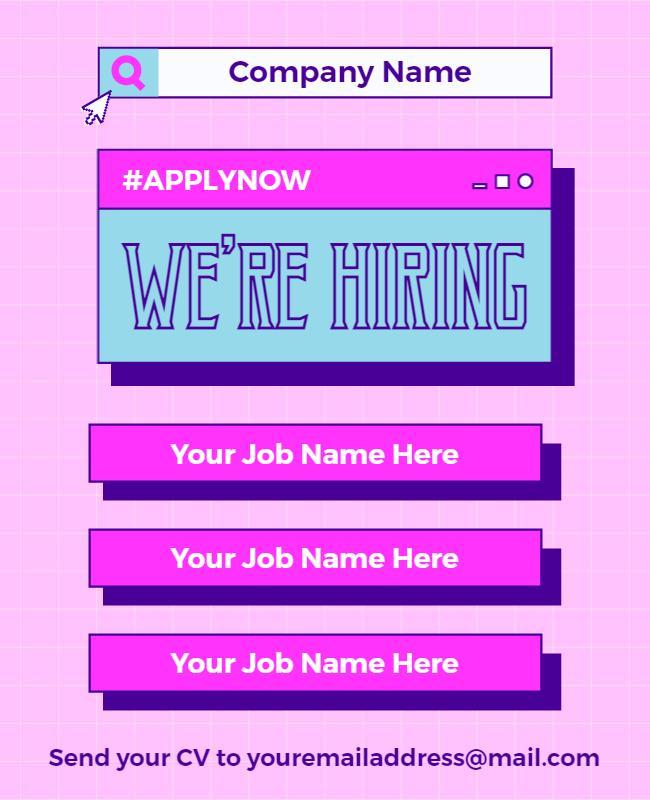 Modern Vibrant Job Recruitment Hiring Poster Template
