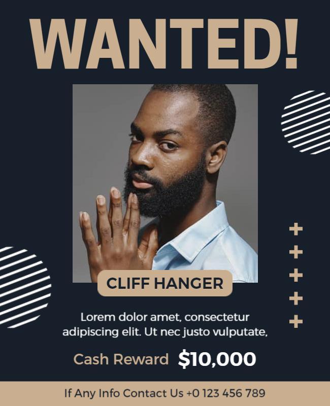 Modern Wanted Cash Reward Information Flyer Template