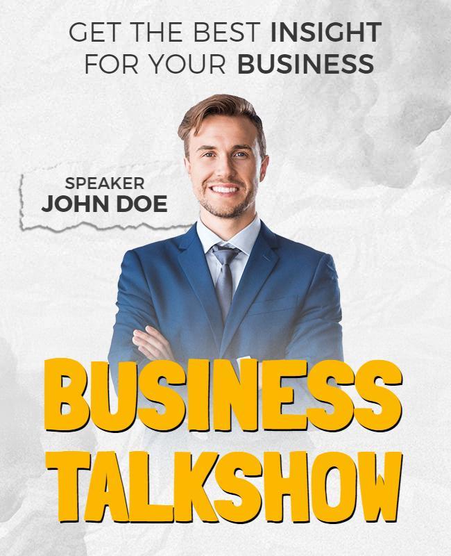 Modern White Business Talkshow Insight Poster Template