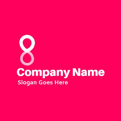 Modern White Icon on Bright Pink Background for Company Logo Template
