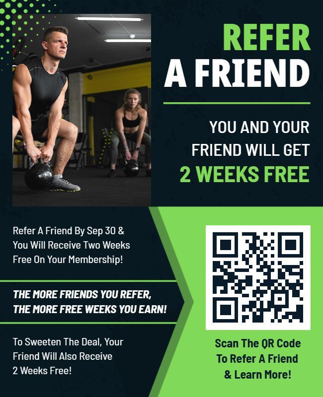 Modern Workout Refer a Friend Benefit Flyer Template