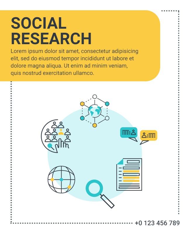 Modern Yellow and Blue Social Research Insights Poster Template