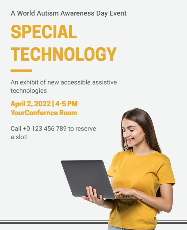 Modern Yellow Assistive Technology Awareness Event Poster Template