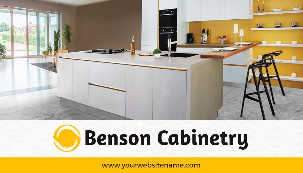 Modern Yellow Cabinetry Design Services Visiting Card Template