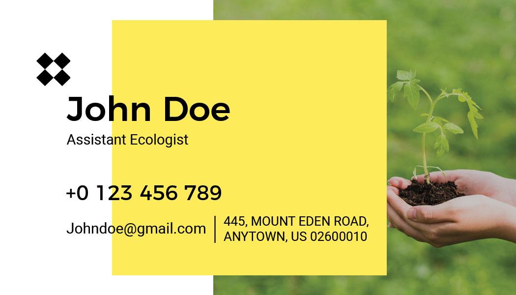 Modern Yellow Eco-Friendly Personal Business Card Template