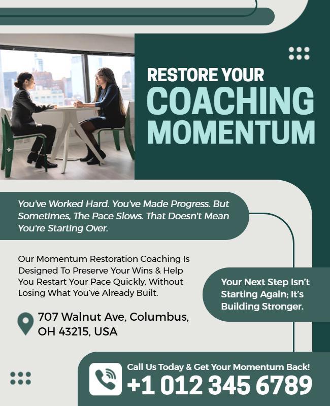 Momentum Restoration Coaching Offer Flyer Template