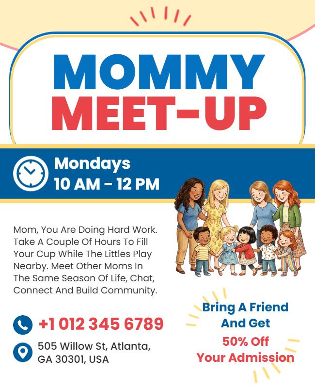 Mommy Meet-up Event Poster Template