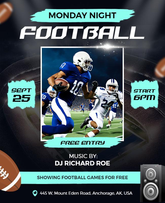 Monday Night Football Event Flyer Template