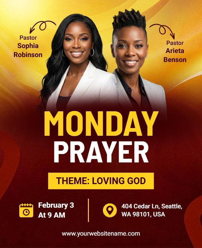 Monday Prayer Gathering Event Flyer Template