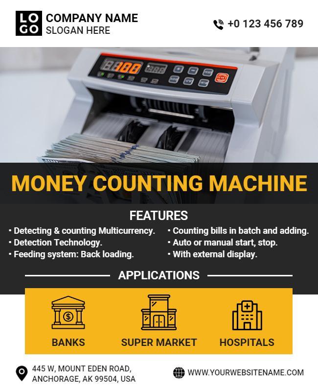 Money Counting Machine Promotional Flyer Template