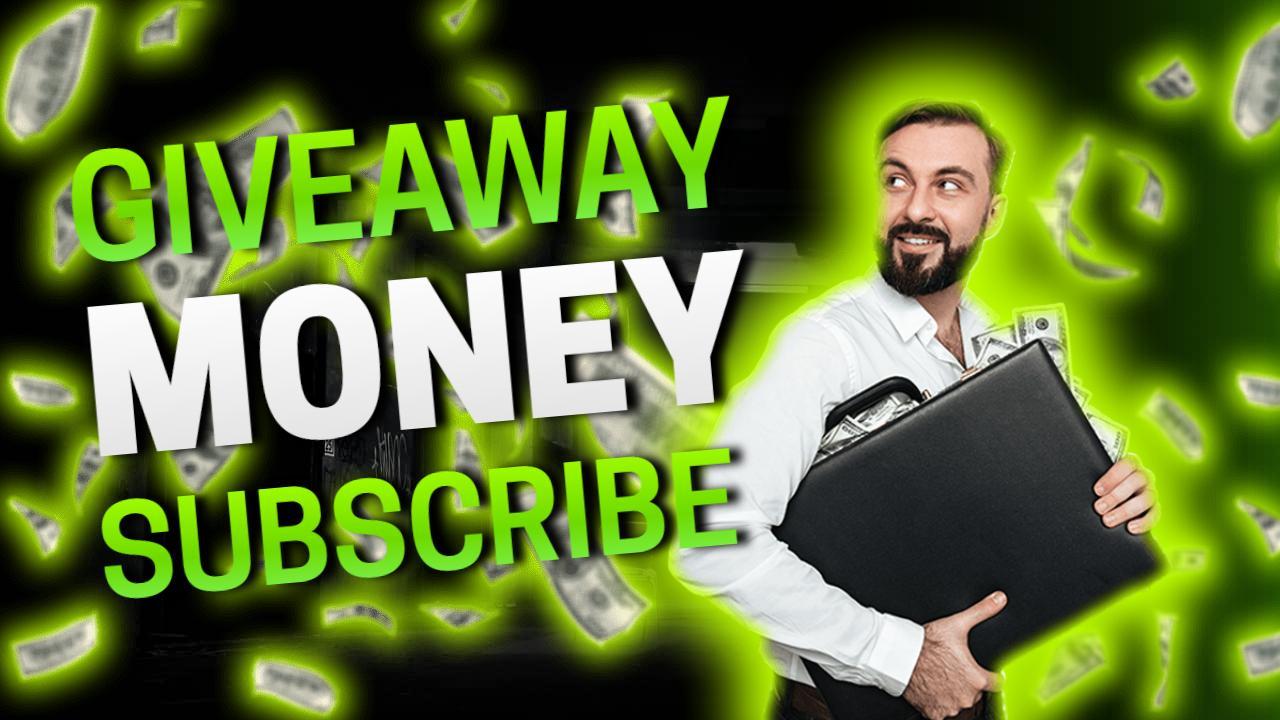 Money Giveaway Announcement Exciting Trending YouTube Thumbnail Template