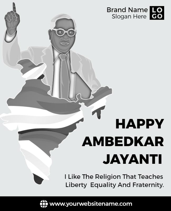 Monochrome Graphic Tribute for Ambedkar Jayanti Poster Template