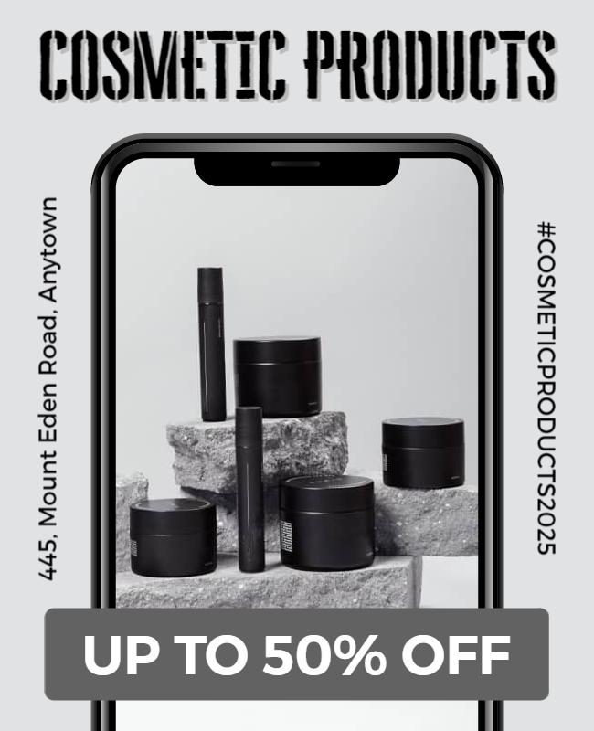 Monochrome Modern Beauty Product Sale Flyer Template