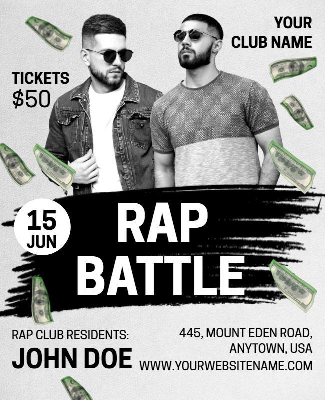 Monochrome Rap Battle Poster Template